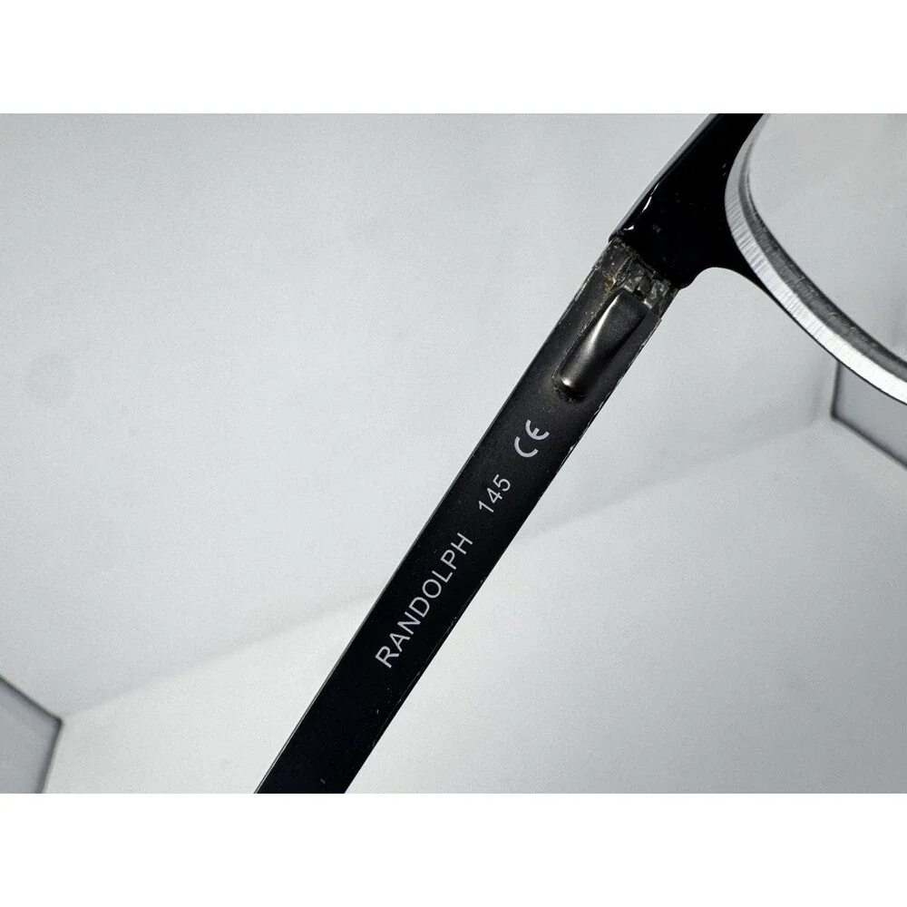 Randolph Keesler Eyeglass Frames Black Rectangle Japan 58-15-145 (B)